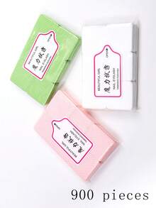 300/900片装无绒指甲巾，粉色/白色/绿色美甲巾，用于指甲准备和卸甲，无绒指甲凝胶擦拭巾，睫毛嫁接巾，指甲和睫毛嫁接日常美容清洁用品 - 彩色 - 查看 15