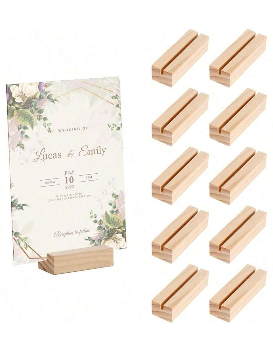 Giá đỡ thẻ gỗ, giá đỡ biển hiệu gỗ, giá đỡ số bàn, giá đỡ khung ảnh, giá đỡ danh thiếp, thích hợp cho đám cưới, cửa hàng bán lẻ, tiệc tùng, khách sạn, kỷ niệm, sự kiện kinh doanh, trang trí. - nhiều màu - Xem 1
