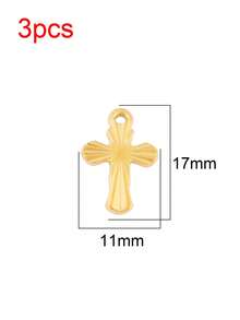 3pcs Stainless Steel Small Cross Pendant Fashion 18K Gold Plating Charms For DIY Jewelry Making Supplies Accessories - Pendants - View 10