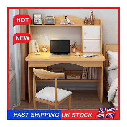 Computer Bookshelf Desk Storage Organizer Home Office Study Table Desk Furniture