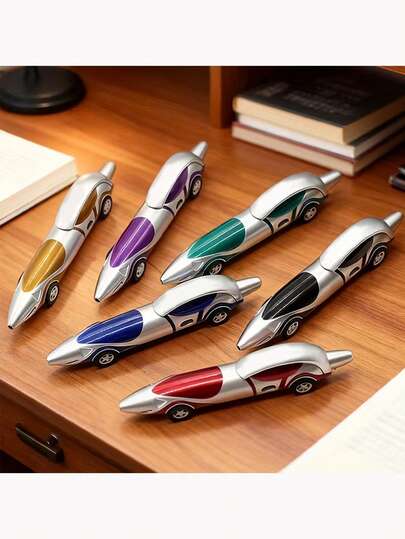 Funny Racing Car Design Ballpoint Pen, Random Color Cartoon Car Shaped Ballpoint Pen, Portable Creative Ballpoint Pen, Office & School Supplies