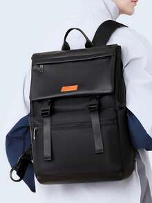 1pc Men's Contrast Color 15.6 Inch Waterproof Business Travel Student Laptop Backpack - Multicolor - View 10