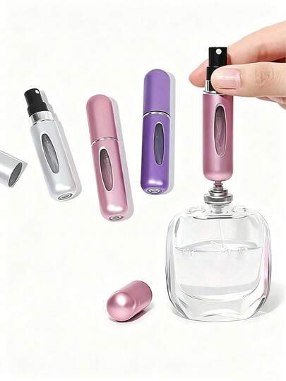 Chai nước hoa 5ml có thể tái sử dụng, chai nước hoa du lịch có thể tái sử dụng, chai xịt du lịch có thể tái sử dụng, đóng gói riêng lẻ, chai nước hoa du lịch và bình xịt nước hoa cầm tay, màu hồng bóng với vòi xịt, thích hợp làm hộp đựng nước hoa cần thiết khi đi du lịch, phòng khách, phòng ngủ, phòng tắm, đám cưới, tiệc tùng, sinh nhật, quà tặng cho bạn trai/bạn gái, bố mẹ, bạn bè, phụ kiện, quà tặng năm mới độc đáo.