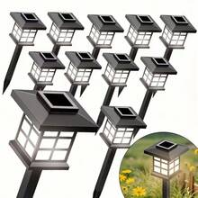 1/4/8PCS White Light Outdoor Solar Path Lights With Light Sensor, Outdoor Garden Decorative Ground Stake Lights, Outdoor Estate Decorative LED Atmosphere Lights, Portable Detachable Outdoor Camping Ground Stake Lights - Streetlights In the House - View 12