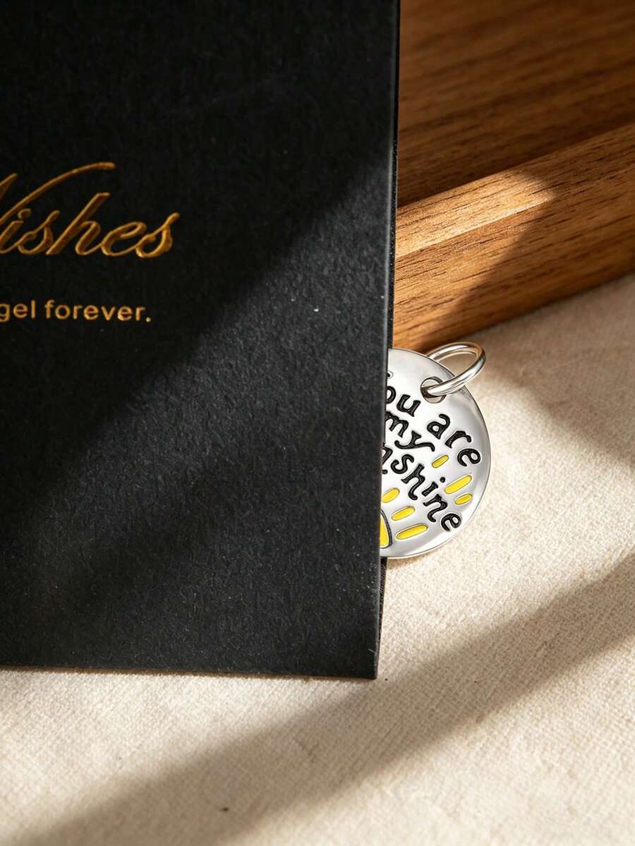 1 chiếc mặt dây chuyền đơn giản, độc đáo, bán chạy bằng bạc sterling 925 tráng men "You Are My Sunshine" (Em là ánh nắng của anh), dây chuyền mảnh, phong cách Bohemian, cao cấp, sang trọng, tự làm, trang sức cao cấp dành cho nữ, quà tặng tuyệt vời nhất cho Ngày Valentine, Ngày của Mẹ, Ngày Juneteenth, đám cưới, Ngày Độc lập, Bộ sưu tập thiết kế bởi Jamesina. - Em là ánh nắng của anh - Xem 1