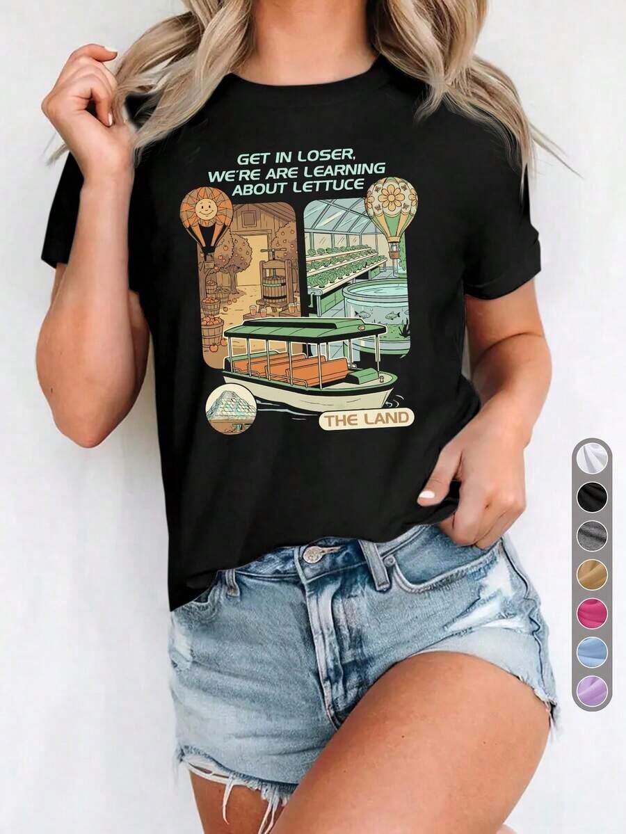 Summer Outfits WomenSummer Outfits WomenWomen'S Casual Sports-Shirt, Round Neck Tee, GET IN LOSER WE'RE LEARNING ABOUT LETTUCE, Fun Rural Style, Everyday Wear, Suggestion, Spring Gardening Festival, Humor Tee, Rural Graphic, Comfortable Top All Seasons Percent Vacation Outfits Women Percent Vacation Outfits Women - trắng - Xem 1