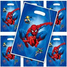 30pcs Themed Party Favor Bags | Durable Plastic Material With Zipper Closure, Red & Blue Cartoon Design, Suitable For Birthday Celebrations, Superhero Party Decorations, Easy To Carry - Multicolor - View 2