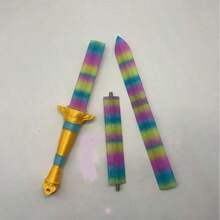 3D Printed Anime Character Sword Prop Model, DIY Assembly, Cartoon Character Sword Accessory Model, Suitable For Halloween Party Cosplay, Romantic Blue & Pink Sword Model, Cool Sword, Birthday/Halloween/Christmas Gift, Cosplay & Fan Collection - Multicolor - View 13