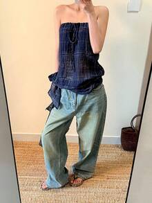 Women Tops - Navy Blue - View 2