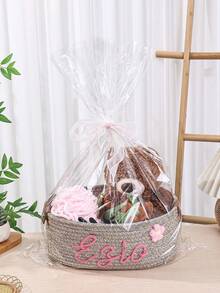 Customized Handwoven Rope Storage Basket, Suitable For Bathroom, Bedroom, Living Room, Kids, Pets, Toys, Valentine's Day, Wedding, Home Gifts, Halloween, Back To School Student Storage Box - Brown - View 5