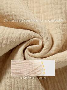 1pc S/M Size Baby Swaddle Wrap, Newborn Muslin Anti-Startle Infant Swaddle Blanket, 4-Layer Crinkle Fabric, Spring/Autumn/Winter - Multicolor - View 5