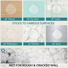 4 paquetes de topes de puerta amortiguadores de golpes, topes de puerta autoadhesivos transparentes amortiguadores de golpes, protectores de pared, fáciles de instalar, material de plástico reutilizable - A - Ver 8