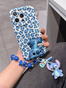 Disney Has Authorized, Phone Case - Chain Set, The Stitch Lilo & Stitch 3D Phone Case Plus A Silicone 3D Stitch Bracelet With Metallic Ring Removable Bracelet, Stitch And Angel Pattern, Compatible With Iphone 17/16/15/14/13/12/11/XS/XR/X Plus Pro Max, A Stylish Cartoon Phone Case, The Perfect Gift Choice, Phone Protection, Durable Phone Cover, Great Gift For Friends And Family - 白色款式B - 查看 2