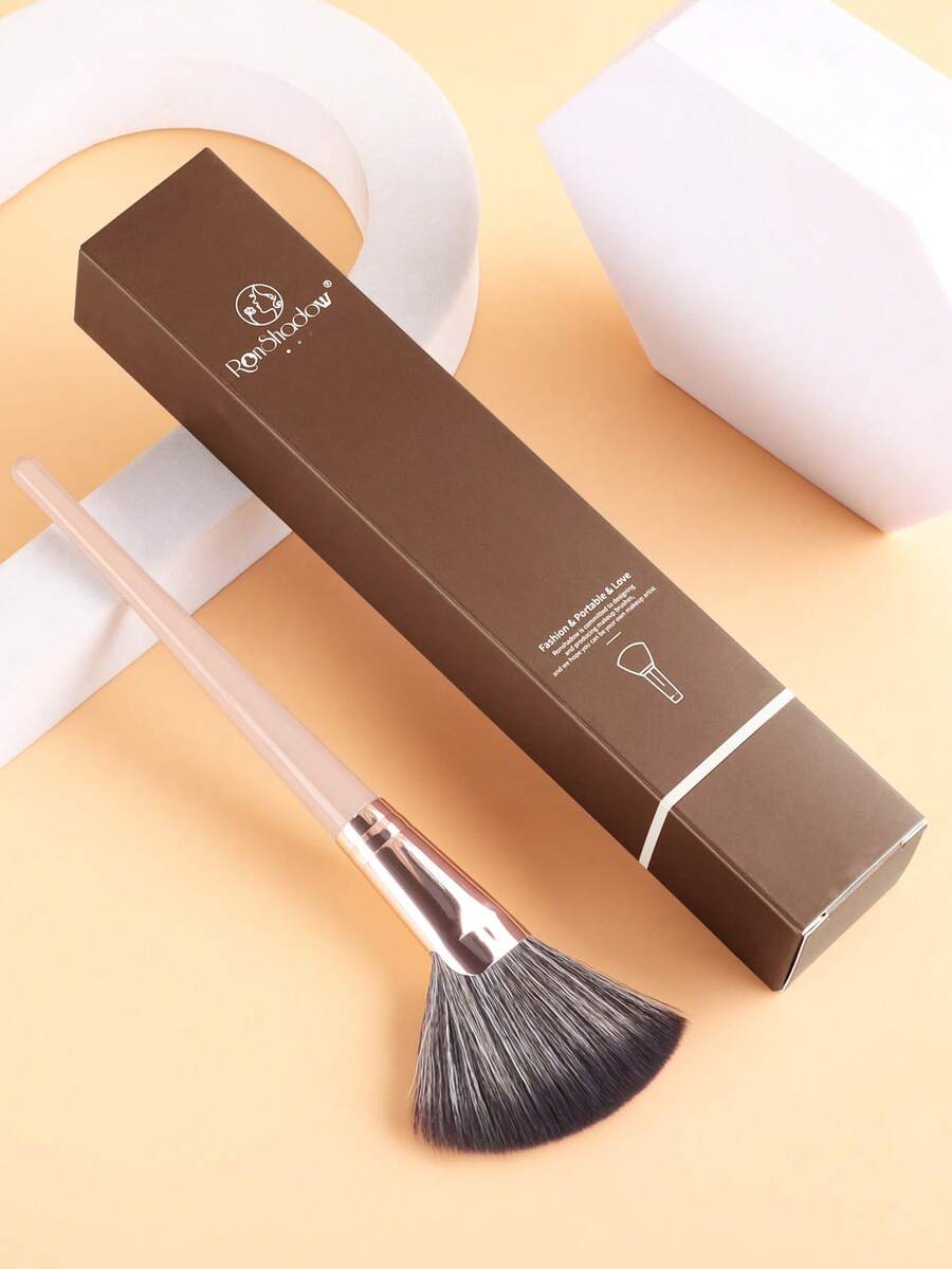 1 cọ tán phấn hình quạt, cọ trang điểm mềm mại, dụng cụ tạo khối, đóng gói trong hộp quà. - Nhiều màu - Xem 1