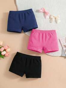 6pcs Girls Basic Solid Seamless Boxer Briefs Mid-Waist Safety Shorts Soft Active Underwear Panties For Daily School Under Skirt - Multicolor - View 3
