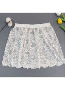 1pc Women Lace Extended Mini Lace Slip Skirt,Travel Essential,Beach Towel - Multicolor - View 5