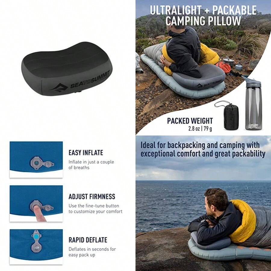 Sea to Summit Aeros - Almohada inflable de viaje de alta calidad color - gris - Ver 1