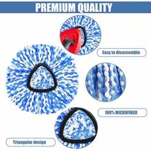 4-Pack Microfiber Spin Mop Refill Head Replacement Compatible With 2-Tank RinseClean Spin Mop System Machine Washable Deep Cleaning Easy To Install - 1 - 查看 4
