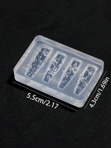 3D花卉矽膠美甲模具，可重複使用美甲雕塑模具，用於創作精美花卉美甲設計 - 無色 - 查看 7