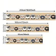 1 set Chemin de table avec motif mouton de dessin animé sur fond beige, fabriqué à 100% en polyester, disponible en plusieurs tailles, lavable en machine, résistant à la chaleur et aux taches, facile à nettoyer. Convient pour la décoration de table, les fêtes, les cadeaux, les articles ménagers et la décoration intérieure pendant la fête d'Aïd al-Adha. - Multicolore - Voir 4