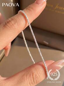 1 buah Gelang Kaki Zirkonia Cantik & Segar Perak 925, Aksesori Terbaik untuk Wanita Saat Beraktivitas di Luar Ruangan, Pantai, Liburan - Gaya 1 - View 3