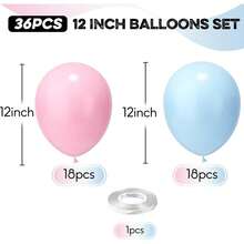 Globos de revelación de género, globo de látex rosa azul de 12 pulgadas, globos de helio para fiesta de bebé rosa y azul claro para niños o niñas, decoración de fiesta de cumpleaños, suministros de - Azul - Ver 11