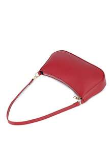 Women's Minimalist Underarm One Shoulder Baguette Bag, Suitable For Daily Commute, Travel, Shopping, And Strolling - Burgundy - View 5