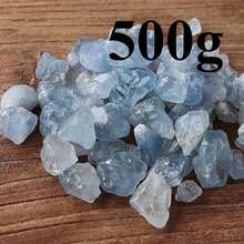 Piedra natural de cristal de celestita, material mineral suelto para diseño de joyería hecha a mano - Azul celeste - Ver 9