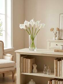 French Cream Style Calla Lily Artificial Flowers, Suitable For Home Decor, Living Room, Office, Kitchen, Wedding, Room Decoration, Wedding Accessories, Autumn Decor, Wall Decor, Tabletop Centerpiece, Wedding Centerpiece - Multicolor - View 5