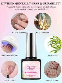 GLOZ 透明紮染凝膠，可浸泡卸除 UV LED 凝膠指甲油，漸層紮染效果，魔幻大理石水彩花卉紮染半永久指甲油 - 無色 - 查看 2
