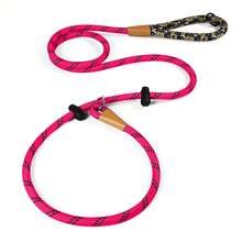 Correa para perro en forma de P de 6 pies, con mango acolchado cómodo, adecuada para perros pequeños/medianos/grandes, cuerda redonda reflectante para caminar al aire libre - Rosa Roja - Ver 10