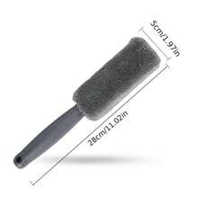 1 chổi cọ bánh xe ô tô cán dài, làm từ lông microfiber siêu mềm, nhẹ nhàng với bề mặt sơn mà không gây trầy xước, hiệu quả trong việc làm sạch bánh xe và lốp, dễ vệ sinh, phù hợp cho chủ xe, những người đam mê rửa xe kỹ lưỡng và người rửa xe tại nhà, lý tưởng cho việc rửa xe mùa xuân, các chuyến đi và bảo dưỡng xe hàng ngày - Chổi cọ chi tiết xe màu xám - Phiên bản xử lý - Xem 8