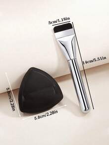 1pc Foundation Brush, Powder Puff, Multi-Functional Makeup Brush Tool - Multicolor - View 2