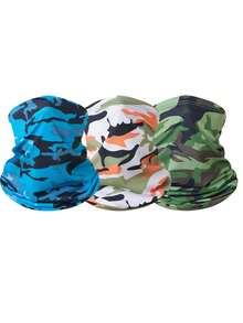 1pc/2pcs Unisex Balaclava Face Mask, Solid Color/Camouflage, Suitable For Outdoor Activities Like Hiking, Fishing, Sun Protection - Multicolor - View 7