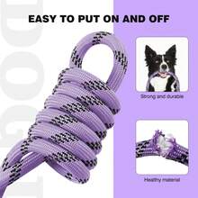 6ft P-Shaped Non-Pulling Dog Leash With Comfortable Padded Handle, Reflective Cord Suitable For Small, Medium And Large Dogs, Durable And For Outdoor Walking - Mauve Purple - View 6
