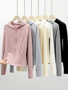 Women Lightweight Jackets - Ivory White - View 5