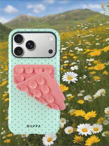 GIIPPA 1 Set Pink Suction Cup + Polka Dot Smooth Texture Phone Case, Suitable For IPhone 17, 17 Air, 16, 15, 14, 13, 12, 11, Pro Max, Plus, X, XS - Mint Green - View 8