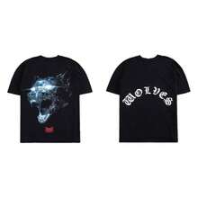 Camiseta Darcsport de manga corta, moda callejera retro americana, camiseta versátil para parejas - T251002 Negro - Ver 1