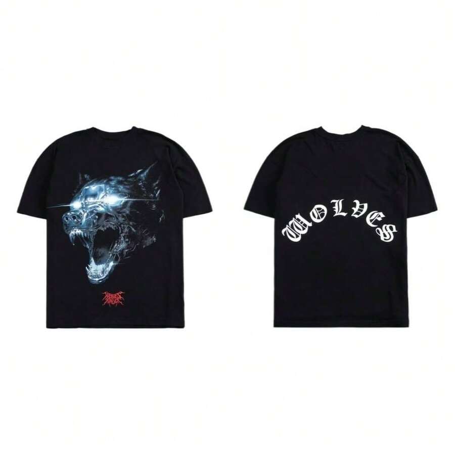Camiseta Darcsport de manga corta, moda callejera retro americana, camiseta versátil para parejas - T251002 Negro - Ver 1