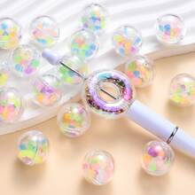 2/5 hạt cườm acrylic trong suốt phát sáng, bên trong chứa kim tuyến, hình dạng bất thường, hình bánh donut ngọt ngào - Hoàn hảo cho móc khóa, bút và các dự án thủ công tự làm. - Màu ngẫu nhiên - Xem 1