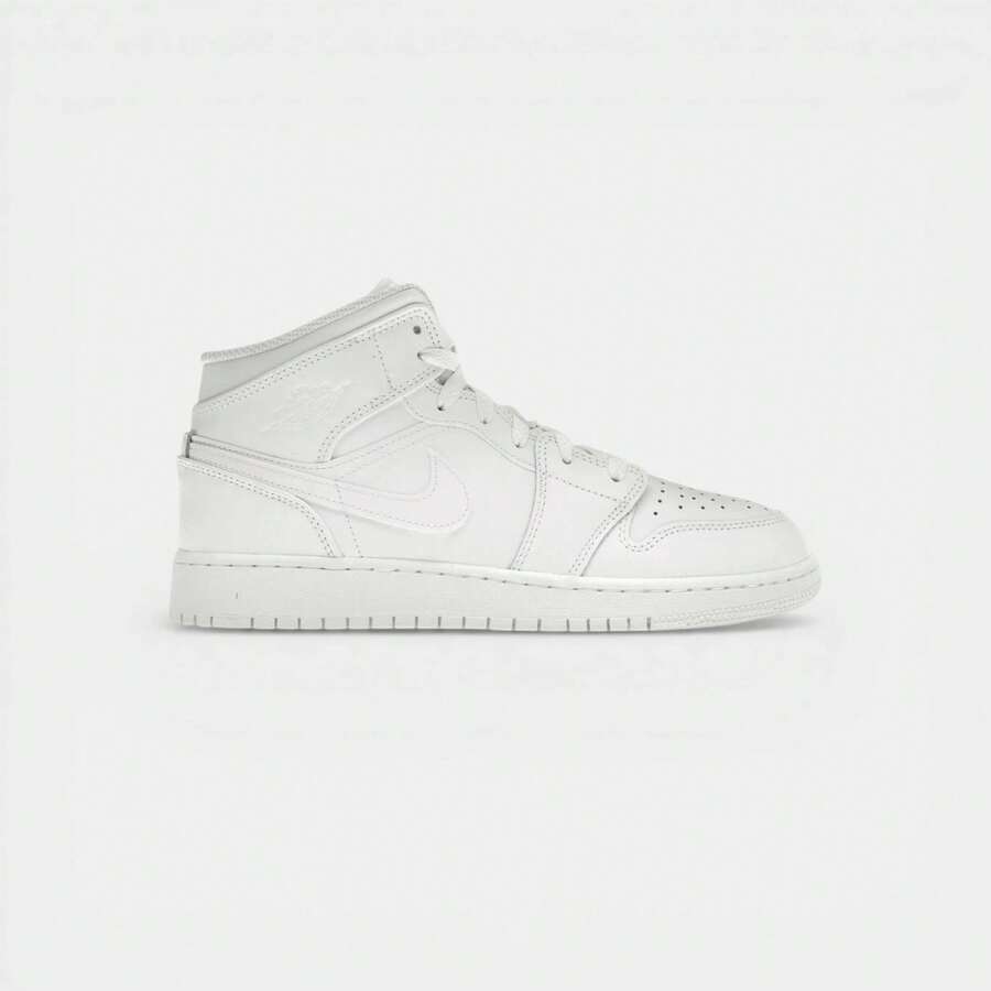 Nike Jordan 1 Mid Triple White - White - View 1