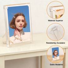 1 Set 2Pcs Clear Acrylic Picture Frames - 15.2x10.1cm & 17.8x12.7cm Tabletop Display Stands - 1 Set - View 10