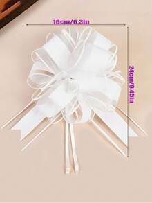1/5 pièces Nœud de décoration de voiture de mariage, ruban satin pour emballage cadeau, ruban de décoration de porte de voiture de mariage rose/blanc/rouge, ruban de décoration de mariage, ruban de décoration d'escalier, décoration de poignée, nœud de décoration de cadeau de mariage, convient pour la décoration de table et de chaise de mariage, l'emballage de cadeaux, la boîte ou la décoration florale, la décoration de cadeaux d'anniversaire - multicolore - Voir 14