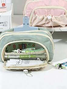 1个大容量多功能学生铅笔盒，便携式大号笔袋，文具收纳盒，铅笔盒礼品，办公学习用品，创意文具，旅行收纳袋，返校礼物 #妈妈礼物 #万圣节 #儿童返校 #校园风 - 彩色 - 查看 6