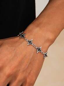 1条哥特嘻哈十字链手链，独特朋克男士手链，百搭日常配饰，礼品 - 手鍊 - 查看 2