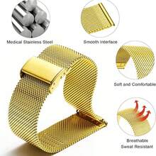 1 Dây đeo đồng hồ lưới Milanese bằng thép không gỉ, thiết kế tháo lắp nhanh, nhiều màu sắc để lựa chọn, dây đeo thay thế cho đồng hồ thông minh nam nữ, phù hợp với mọi phong cách. - 1PC - Xem 5