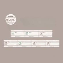 1 Gulungan Pita Washi Gaya Vintage Seri "Inspirasi Mingguan", Bahan DIY untuk Jurnal, Stiker Dekoratif yang Dapat Digunakan Kembali - A - View 14