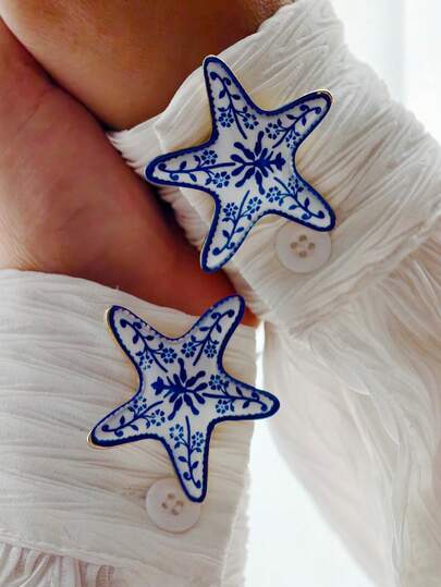 1pc/2pcs Vintage Star Cuff Link Cover, Decorative Buttons, Clothing Accessories, Gift And Party Decoration