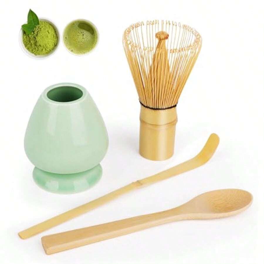抹茶奶泡器套装、抹茶工具套装、80齿竹制抹茶奶泡器、传统抹茶勺、抹茶奶泡器支架,这套完整的抹茶套装是圣诞节和生日的绝佳礼物。 - 款式隨機 - 查看 1
