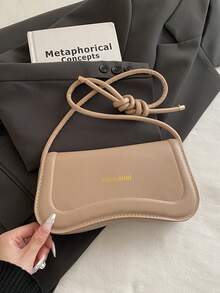 Minimalist Versatile Shoulder Bag, Underarm Handbag For Women, Suitable For Shopping, Dating, Multifunctional Underarm Bag - Khaki - View 5
